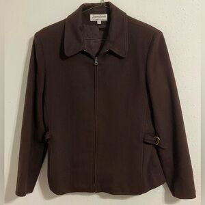 Vintage Jonathan Michael Women's Brown Wool Midi Coat Large Made In‎ USA